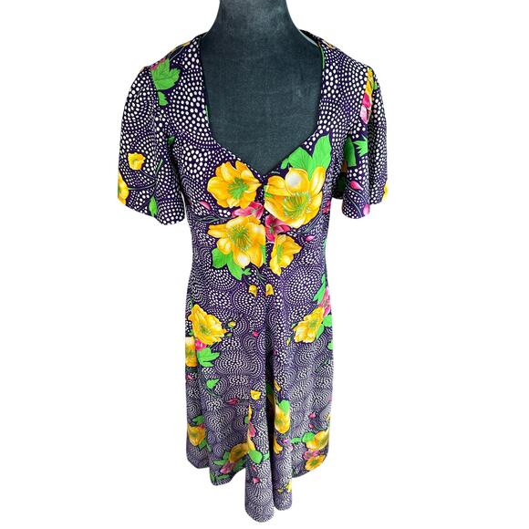 Vtg 70s Handmade- Maxi Dress- Size Large, see measurements- Purple Hawaiian - Picture 2 of 5